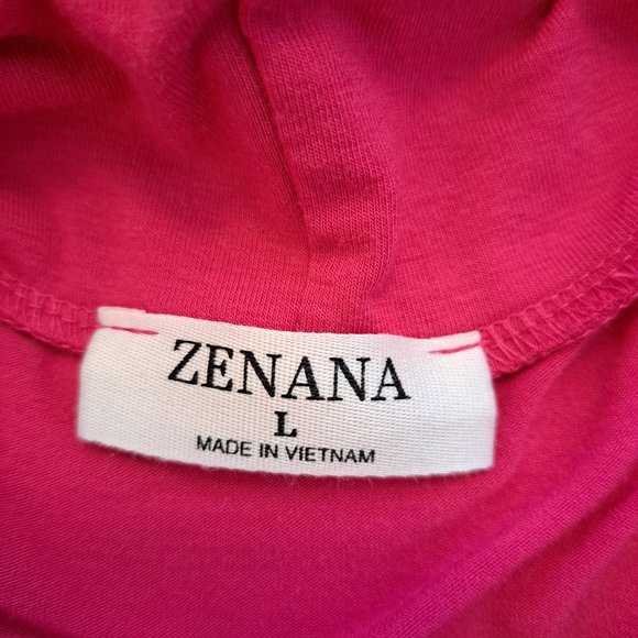 Zenana Pink Cowl Neck Dolman Sleeve Loungewear Long Sleeved Tunic Size Large - Picture 5 of 6